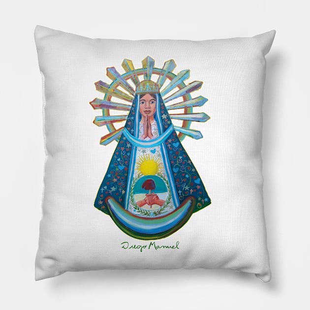 Virgin of Lujan 7 Pillow by diegomanuel