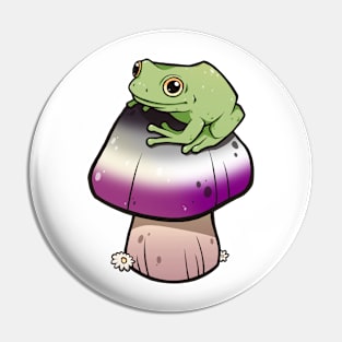 Asexual Pride Mushroom Frog Pin