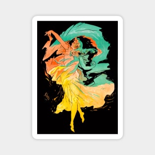 Dancer In Motion Swirls of Color 1897 Jules Cheret Magnet