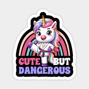 Cute But Dangerous Funny Karate Martial Arts Unicorn Girls Magnet