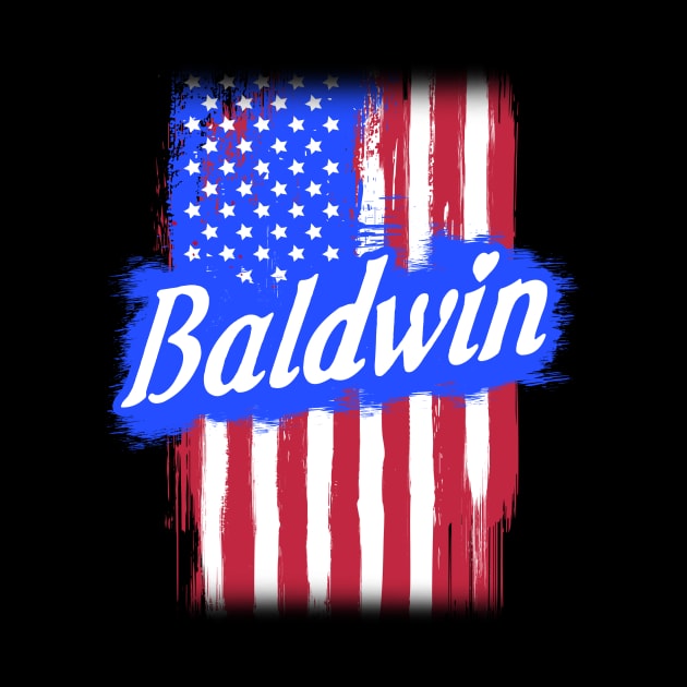 American Flag Baldwin Family Gift For Men Women, Surname Last Name by darius2019