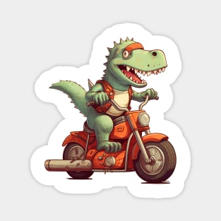 Dino Biker Retro Motorcycle Magnet