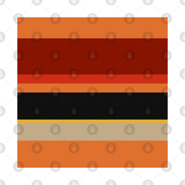 A well-made collection of Police Blue, Ming, Putty, Lanzones, Squash, Brownish Orange, Rusty Red, Brick Red and Chinese Black stripes. by Sociable Stripes