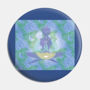 Meditation heart lotus Pin