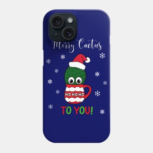 Merry Cactus To You - Cactus With A Santa Hat In A Christmas Mug Phone Case