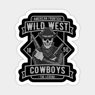 skull cowboy Magnet