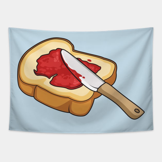 Bread & jam cartoon illustration Tapestry by Miss Cartoon