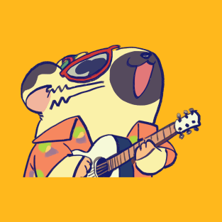 the very cool boss playing guitar / hamster anime T-Shirt