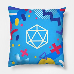 Polyhedral Dice Set Memphis Design Sky Blue Tabletop RPG Pillow