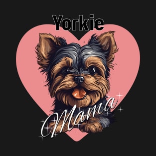 Yorkie Mama Heart T-Shirt