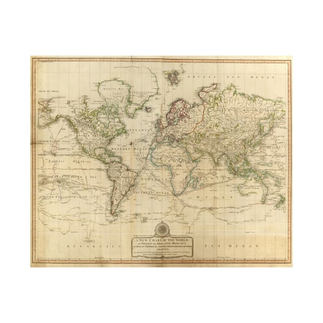 Vintage Map of The World (1800) by Bravuramedia