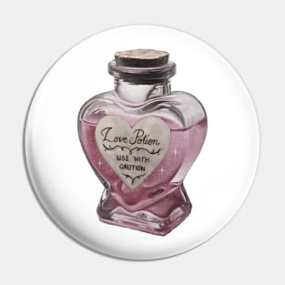 Dusky pink potion heart bottle - Artsy Pin