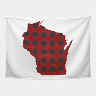 Wisconsin Love in Buffalo Plaid Tapestry