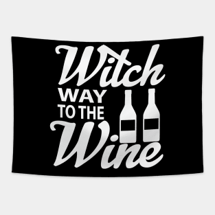 Witch Way To The Wine tee design birthday gift graphic Tapestry