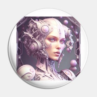 Portrait in Pastel Colors of A Fractal Robot Pin