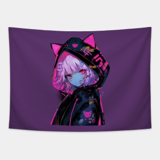 Shinjuku cat girl Tapestry