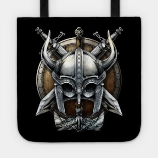 Viking Norse Mythology Viking Helmet Sword And Shield Tote