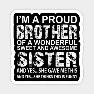 Funny  for Brother From Awesome Sister Birthday Xmas Magnet