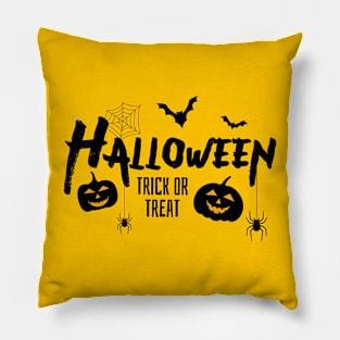 Halloween Trick or Treat With Bats and Scary Pumpkins Pillow