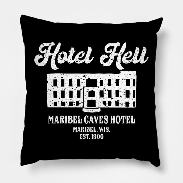 Hotel Hell- White Pillow by badgerland