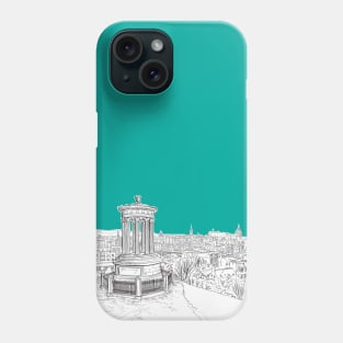 Overlooking Edinburgh (teal version) Phone Case