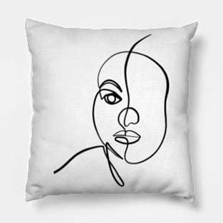 women face one line minimal art Pillow