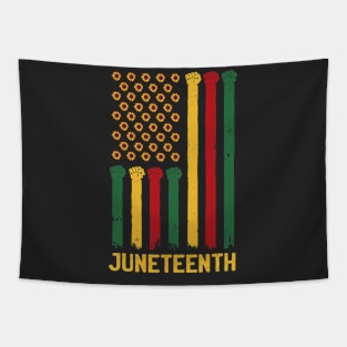 Raising Up Juneteenth: Celebrate Freedom with Flower Fists Tapestry