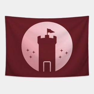 silhouette pink castle Tapestry