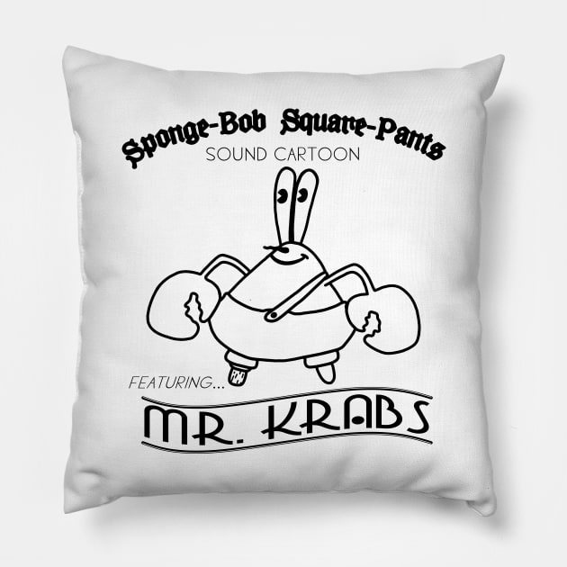 Vintage Mr. Krabs 4 Pillow by NoirPineapple