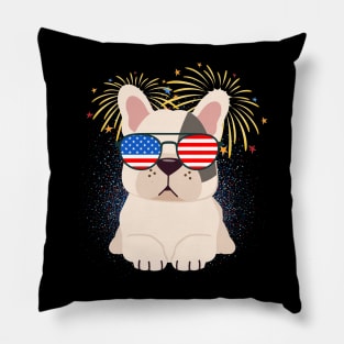 Cool Dog USA flag Patriotic 4th July independence day coolest shirt for july forth Pillow