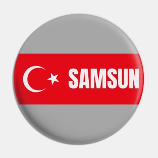 Samsun City in Turkish Flag Pin