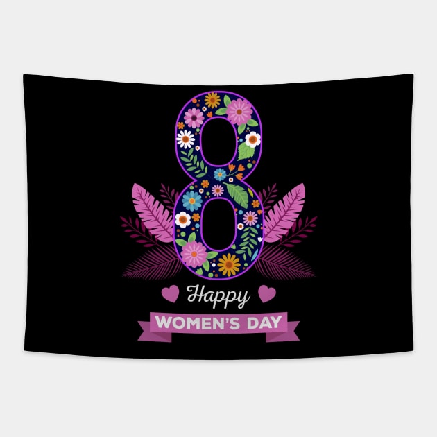 Women's Day Floral 8TH March Tapestry by FabulousDesigns