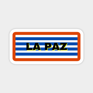 La Paz City in Uruguay Flag Stripes Magnet