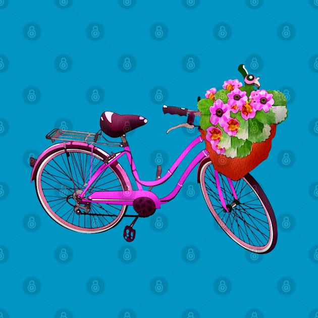 Girl Bike With Flowers by holidaystore