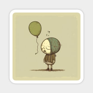 Illustration of Sad Zombie and Balloon Magnet