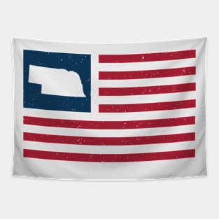 Vintage Nebraska USA Flag // Retro American Flag Stars and Stripes Tapestry