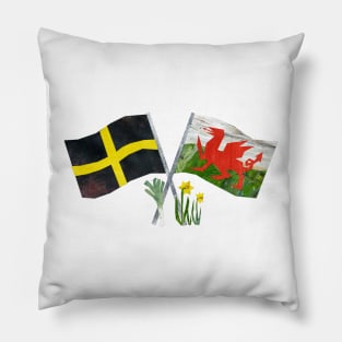 Welsh & St. Davids flags. Pillow