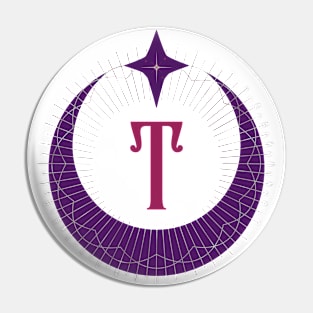 T - Moon Monogram Pin