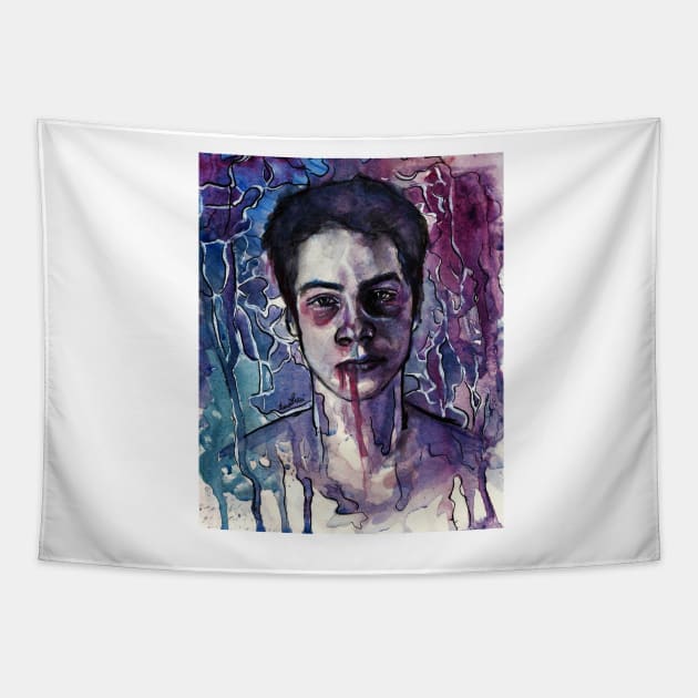 Stiles Stilinsky Tapestry by lunaperriART