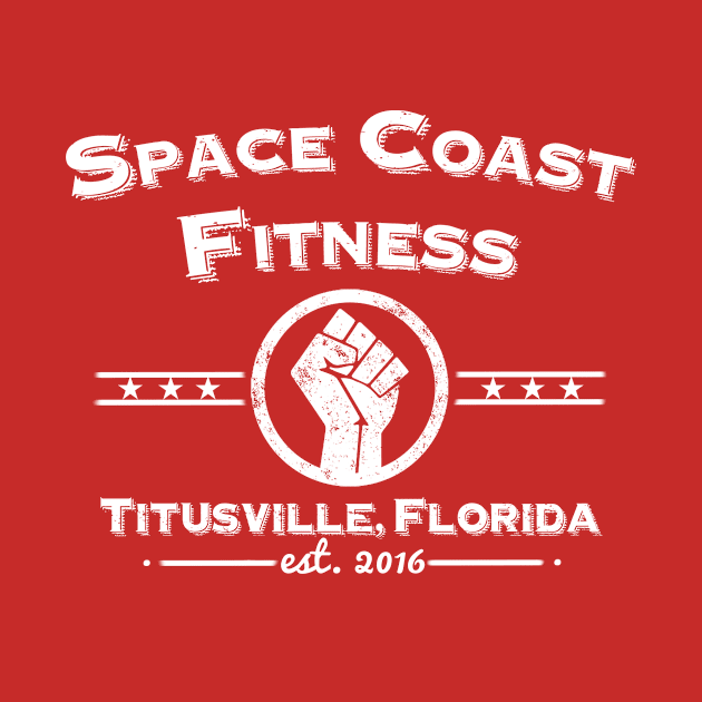 Space Coast Fitness - Fist (White) by RichStork