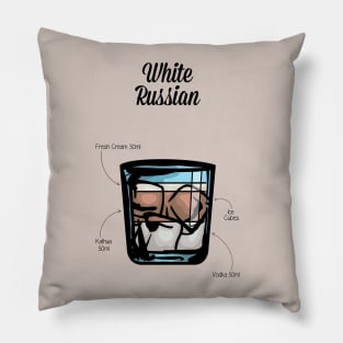 White Russian Cocktail Recipe Pillow