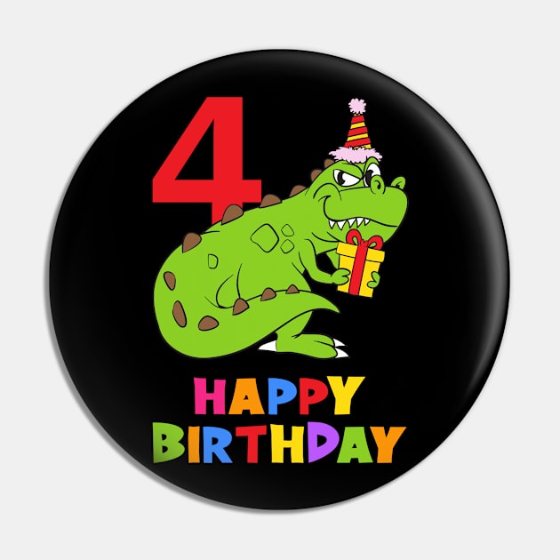 4th Birthday Party 4 Year Old Four Years Pin by KidsBirthdayPartyShirts