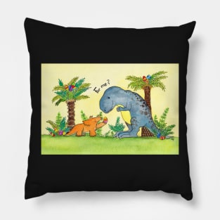 Dinosaurs Easter Greetings Pillow
