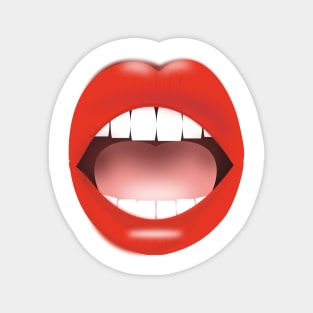 surprise mouth with red lips Magnet