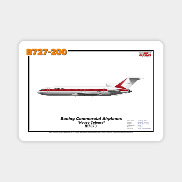 Boeing B727-200 - Boeing "House Colours" (Art Print) Magnet by TheArtofFlying