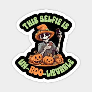 Funny Halloween Shirt, Queen of Selfies Tshirt, Skeleton Pumpkin Tees, Halloween Party, Group Shirt, Halloween Teacher, Say Cheese Humorous Magnet