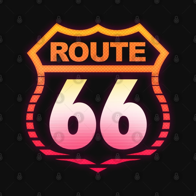 Retro 80's Historic Route 66 America's Highway Sign by TextTees