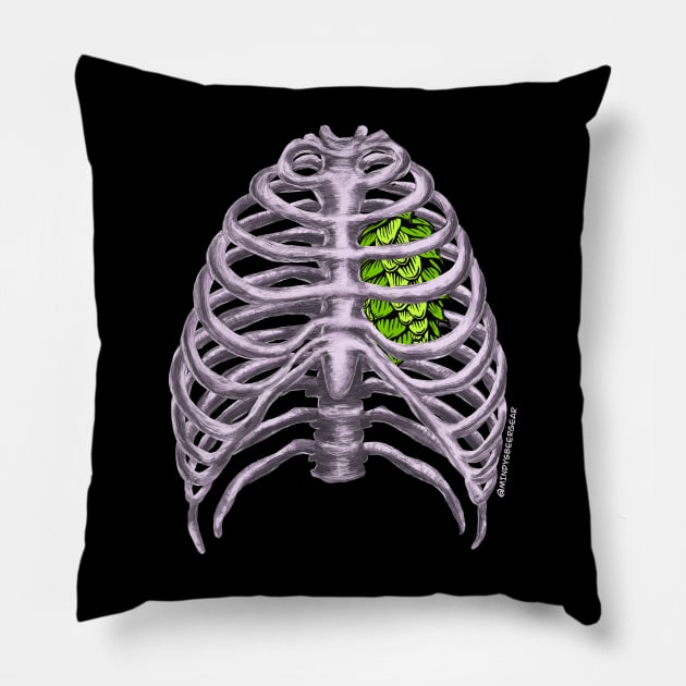 Hop-Hearted Rib Cage Pillow by Mindy’s Beer Gear