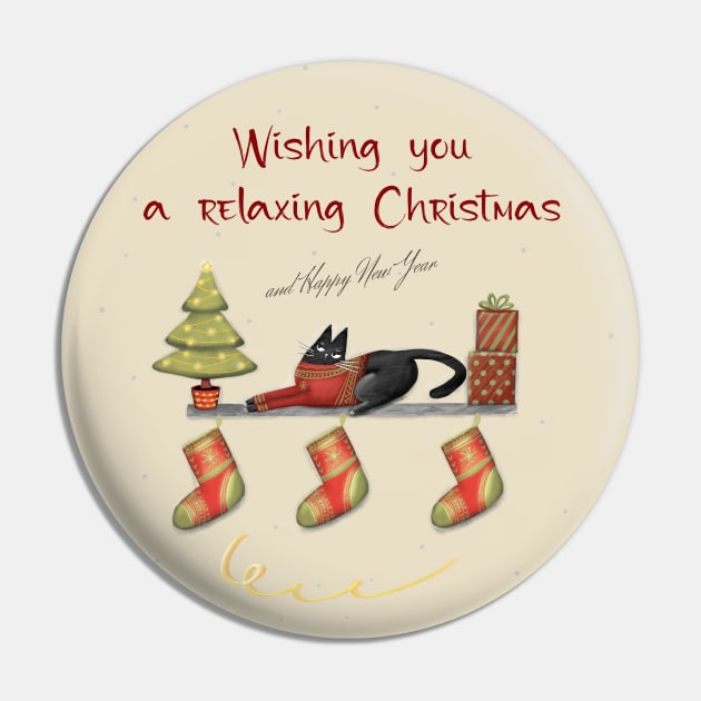 Merry Christmas - Black cats with Santa hat. Pin by Olena Tyshchenko