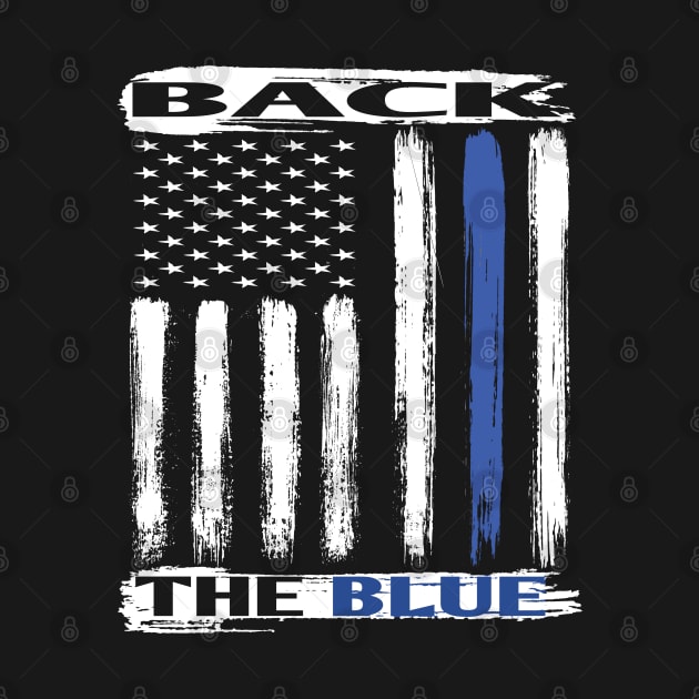 Show Police Support Thin Blue Line Back the Blue American Flag Gifts by Envision Styles